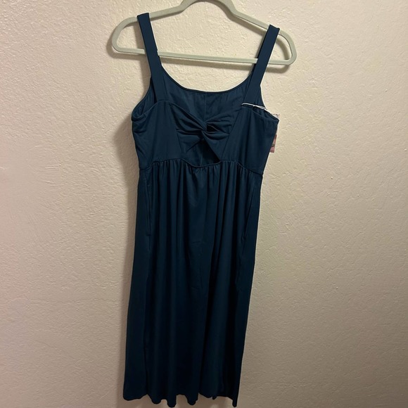 Halara Twisted Split Midi Dress Black Size L NWT - Picture 7 of 10